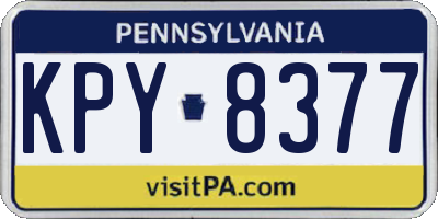 PA license plate KPY8377