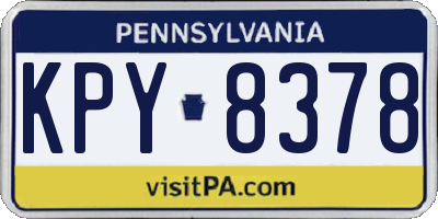 PA license plate KPY8378