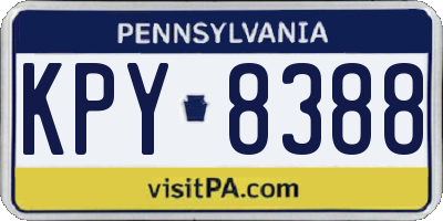 PA license plate KPY8388