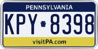 PA license plate KPY8398