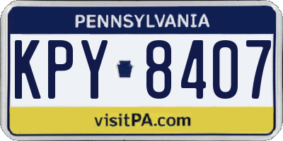 PA license plate KPY8407