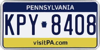 PA license plate KPY8408