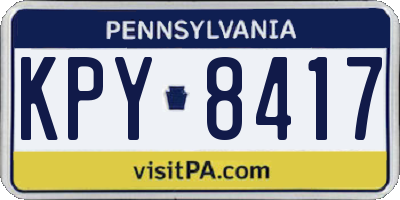 PA license plate KPY8417