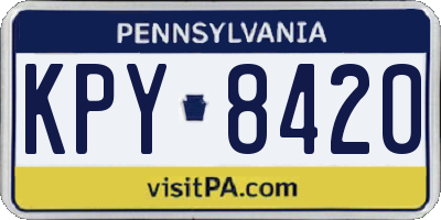 PA license plate KPY8420