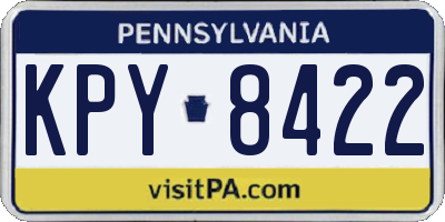 PA license plate KPY8422