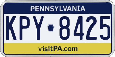 PA license plate KPY8425
