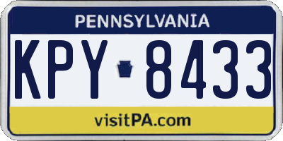 PA license plate KPY8433