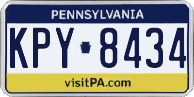 PA license plate KPY8434