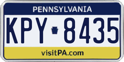 PA license plate KPY8435