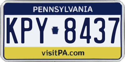 PA license plate KPY8437