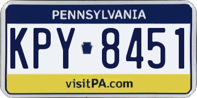 PA license plate KPY8451