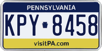 PA license plate KPY8458