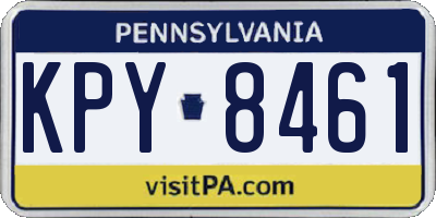 PA license plate KPY8461
