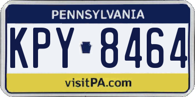 PA license plate KPY8464