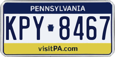 PA license plate KPY8467