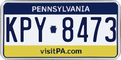 PA license plate KPY8473