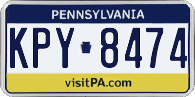 PA license plate KPY8474
