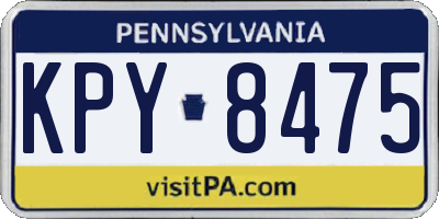 PA license plate KPY8475