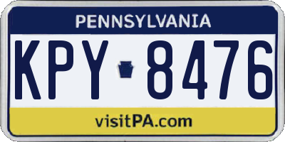 PA license plate KPY8476