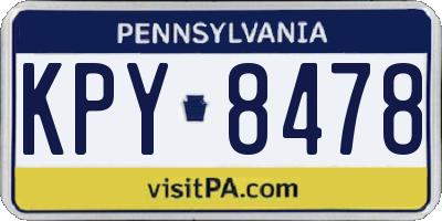 PA license plate KPY8478