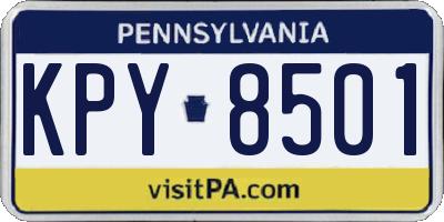 PA license plate KPY8501