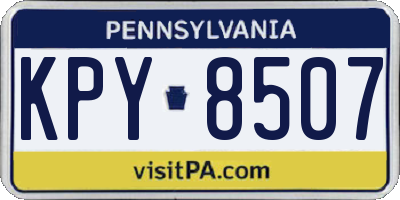PA license plate KPY8507