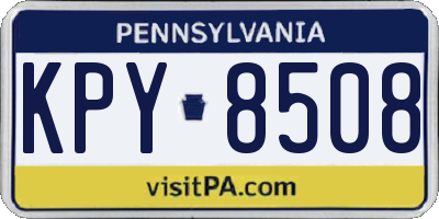 PA license plate KPY8508