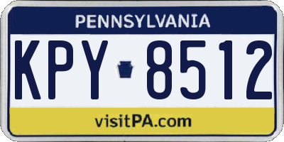 PA license plate KPY8512