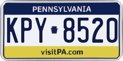 PA license plate KPY8520