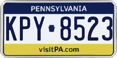 PA license plate KPY8523
