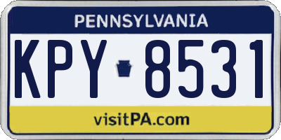 PA license plate KPY8531