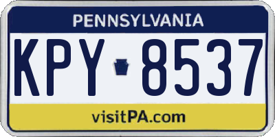 PA license plate KPY8537