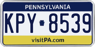 PA license plate KPY8539