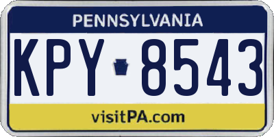 PA license plate KPY8543