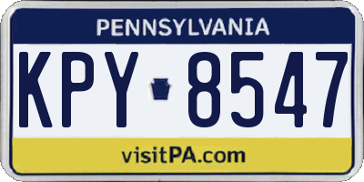 PA license plate KPY8547