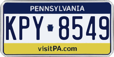 PA license plate KPY8549