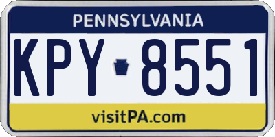 PA license plate KPY8551
