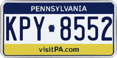 PA license plate KPY8552