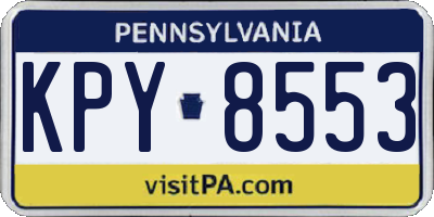 PA license plate KPY8553