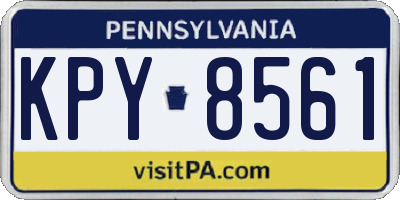 PA license plate KPY8561