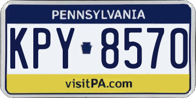 PA license plate KPY8570