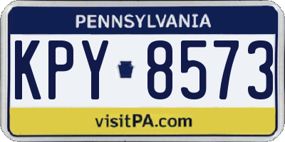 PA license plate KPY8573