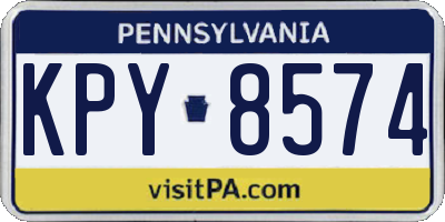 PA license plate KPY8574