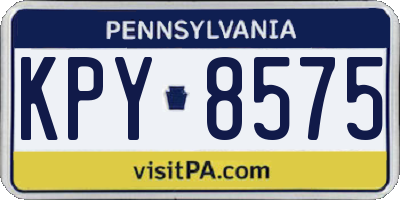 PA license plate KPY8575