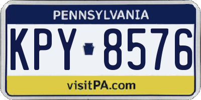 PA license plate KPY8576