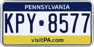 PA license plate KPY8577
