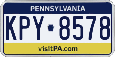 PA license plate KPY8578