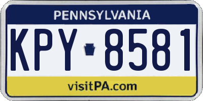 PA license plate KPY8581