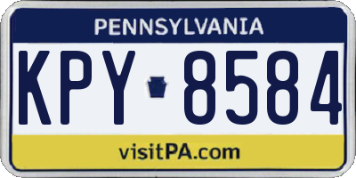 PA license plate KPY8584