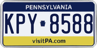 PA license plate KPY8588